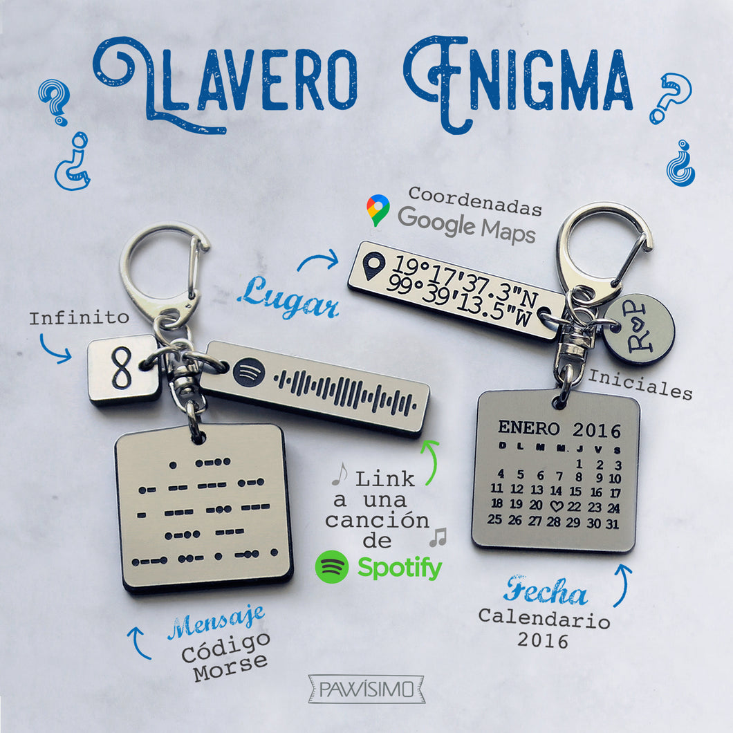 Enigma Cuadro + Placa + mini dije